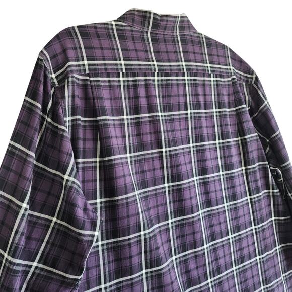 Vince Mens Berkeley Plaid Shirt Size XL Purple Classic Fit Button Down Collared - Picture 6 of 11
